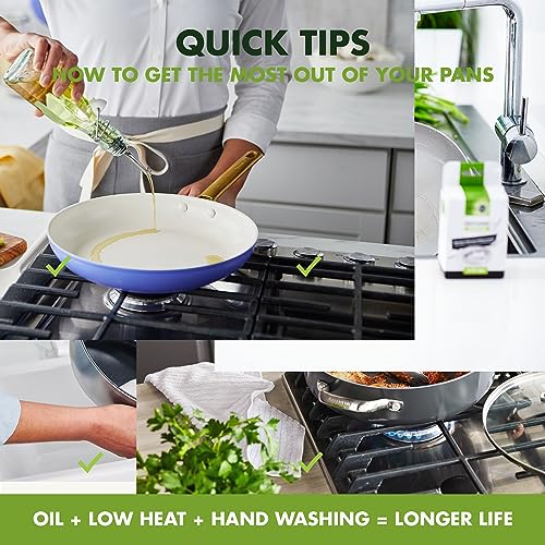 GreenPan Rio Healthy Ceramic Nonstick 10 inch Frying Pan Skillet, PFAS-Free, Dishwasher Safe, Turquoise