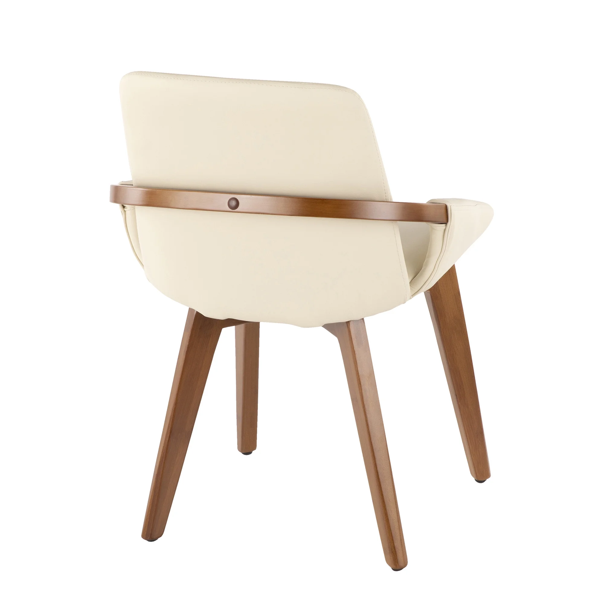 Cosmo Mid-Century Chair in Walnut and Cream Faux Leather by LumiSource