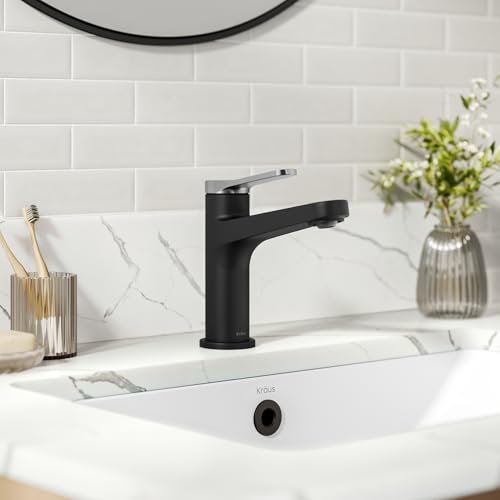 KRAUS Indy Single Handle One Hole Bathroom Sink Faucet in Chrome, KBF-1411CH