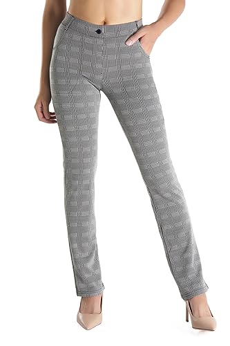 Yogipace,Belt Loops,Women's Petite/Regular/Tall Straight Leg Yoga Dress Pants