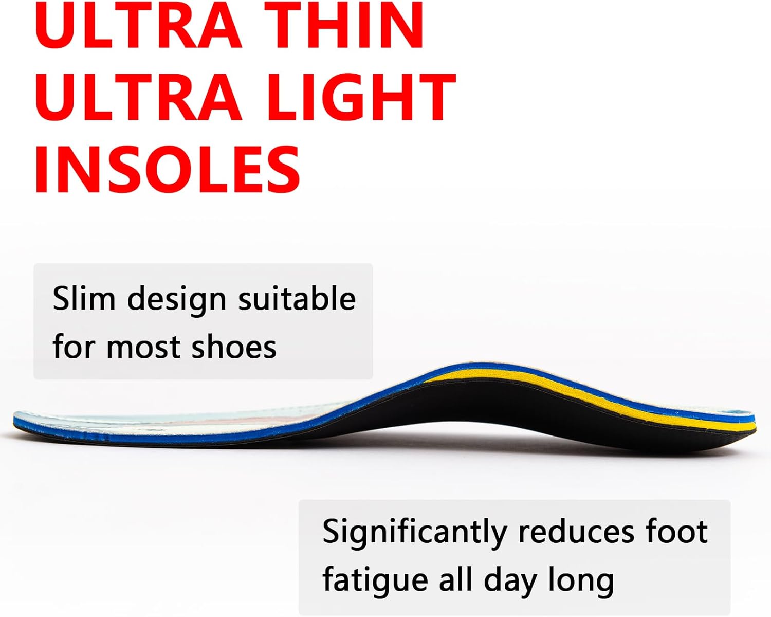 Plantar Fasciitis Orthotic Insole Arch Support hot Formed Orthotic Insole Arch Support Insert Insole Men 11-13, Women 12.5-14