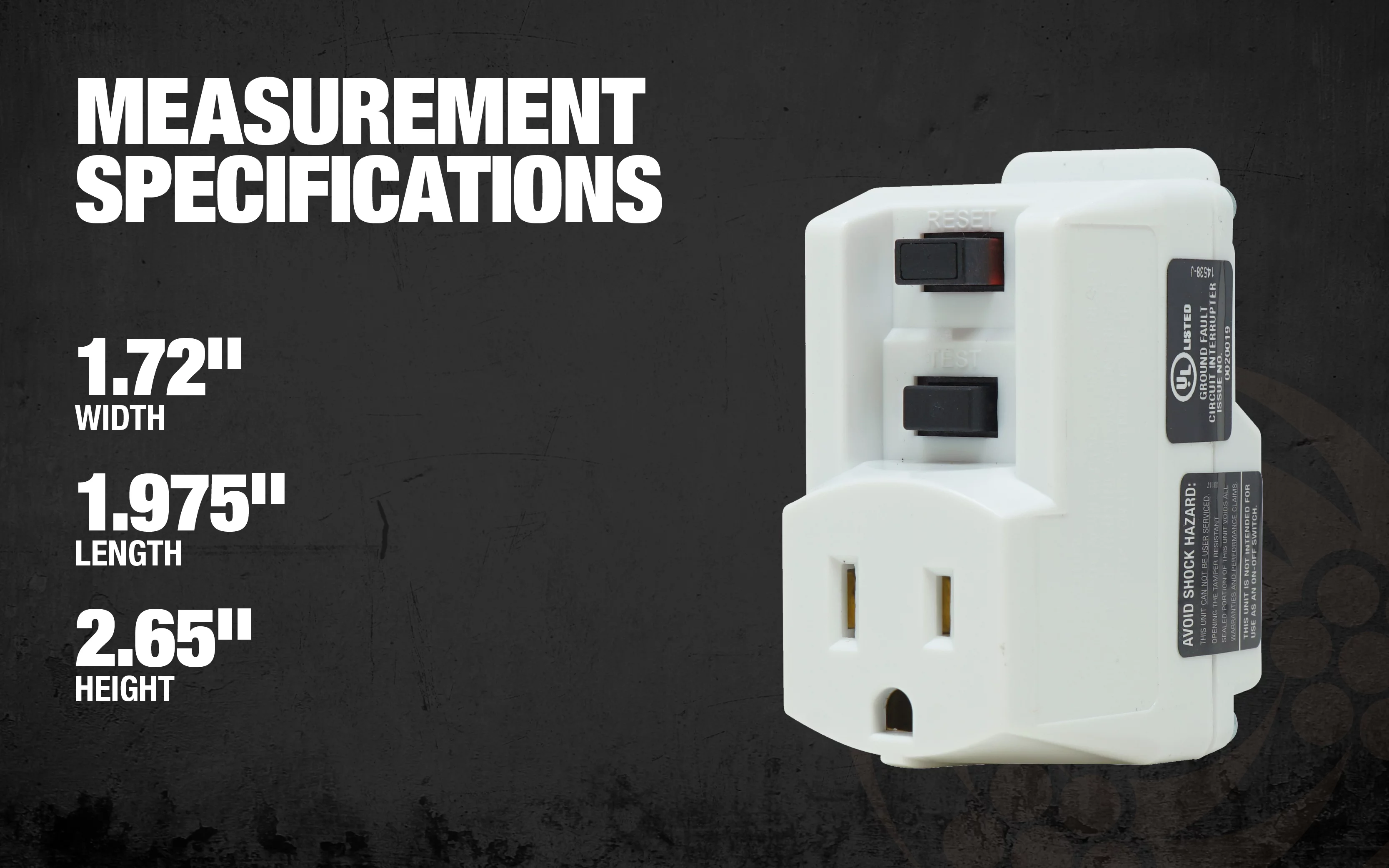 TRC 14650006-6 Shockshield White GFCI Plug with Surge Protection Electrical Outlet
