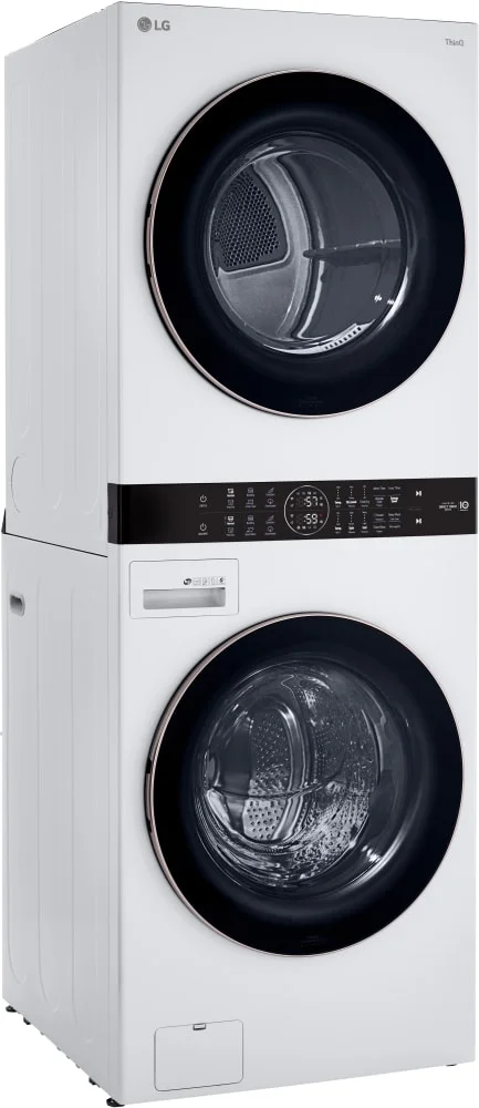 LG WKG101HWA Front Load White Stacked Unit with 4.5 cu. ft. Washer & 7.4 cu. ft. Dryer