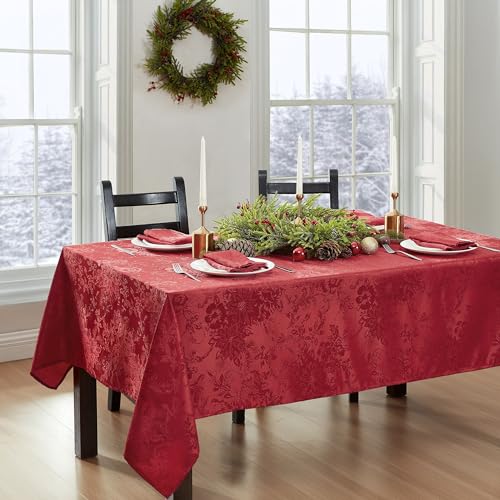 Elrene Home Fashions Poinsettia Elegance Jacquard Holiday Table Runner, 13