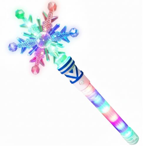 ArtCreativity Frozen Light Up Snowflake Wand for Kids – 4 Flashing Modes and Multiple LED Colors - Ice Princess Wand Light Up Toy - Frozen Snowflake Christmas Stocking Stuffers and Gifts for Girls