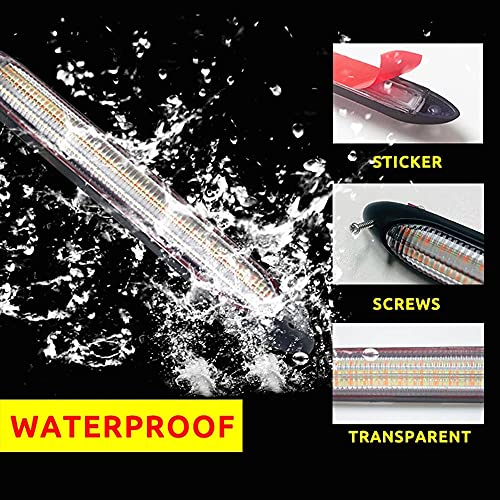 YSY Led Car DRL Daytime Running Lights Strip Waterproof 12V Auto Headlight Sequential Turn Signal Yellow Flow Day Light Universal 2Pcs (34.5cm, white and yellow)