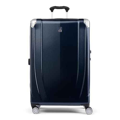 Travelpro Pathways 3 Hardside Expandable Luggage, 8 Spinner Wheels, Lightweight Hard Shell Suitcase, Carry On 21 Inch, Black Knight