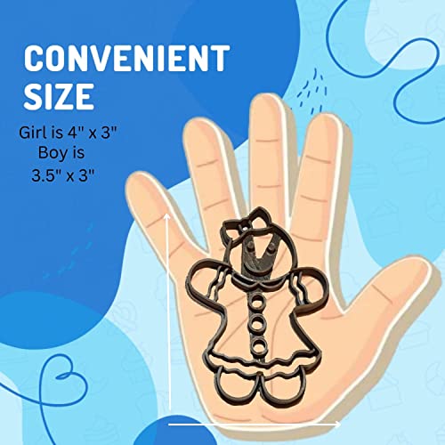 DETAILED GINGERBREAD BOY AND GIRL CHRISTMAS COOKIE CUTTER BUNDLE Fancy Gingerbread Male And Female Man And Woman Cookie Cutters Made In The USA (2 Pack)