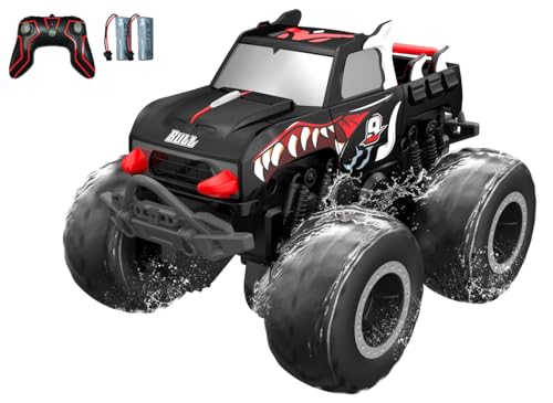 STEMTRON Amphibious Remote Control Car Toys for Boys 2.4GHz 1:16 All Terrain Off-Road RC Car Waterproof RC Monster Truck Kids Pool Toys Remote Control Boat Gifts for Kids Boys