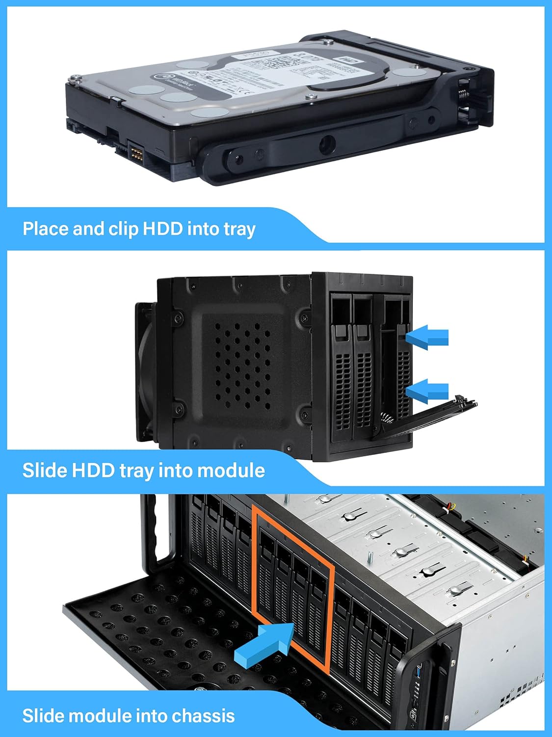 Rosewill 4U Server Chassis 11 Bay Server Case 8X 3.5 + 3X 5.25 HDD, E-ATX, Rackmount Server Case, Include Front 5X 120mm Fans Rear 2X 80mm Fans Metal Rack Mount Computer Case 25 Deep, RSV-L4000U