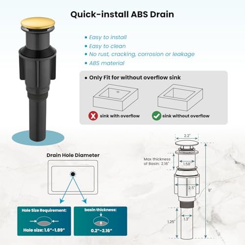 gotonovo Bathroom Vessel Sink Faucet Single Handle Brass Long Reach Bathroom Faucet 1 Hole Deck Mounted Mixer Tap with Pop Up Drain Brushed Nickel