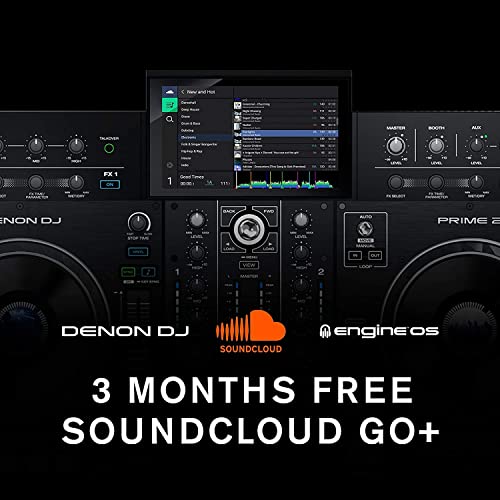 Denon DJ PRIME 4+ Standalone DJ Controller with Stem Separation on 4 Decks, Wi-Fi Streaming, Drop Sampler Mixer, 10.1