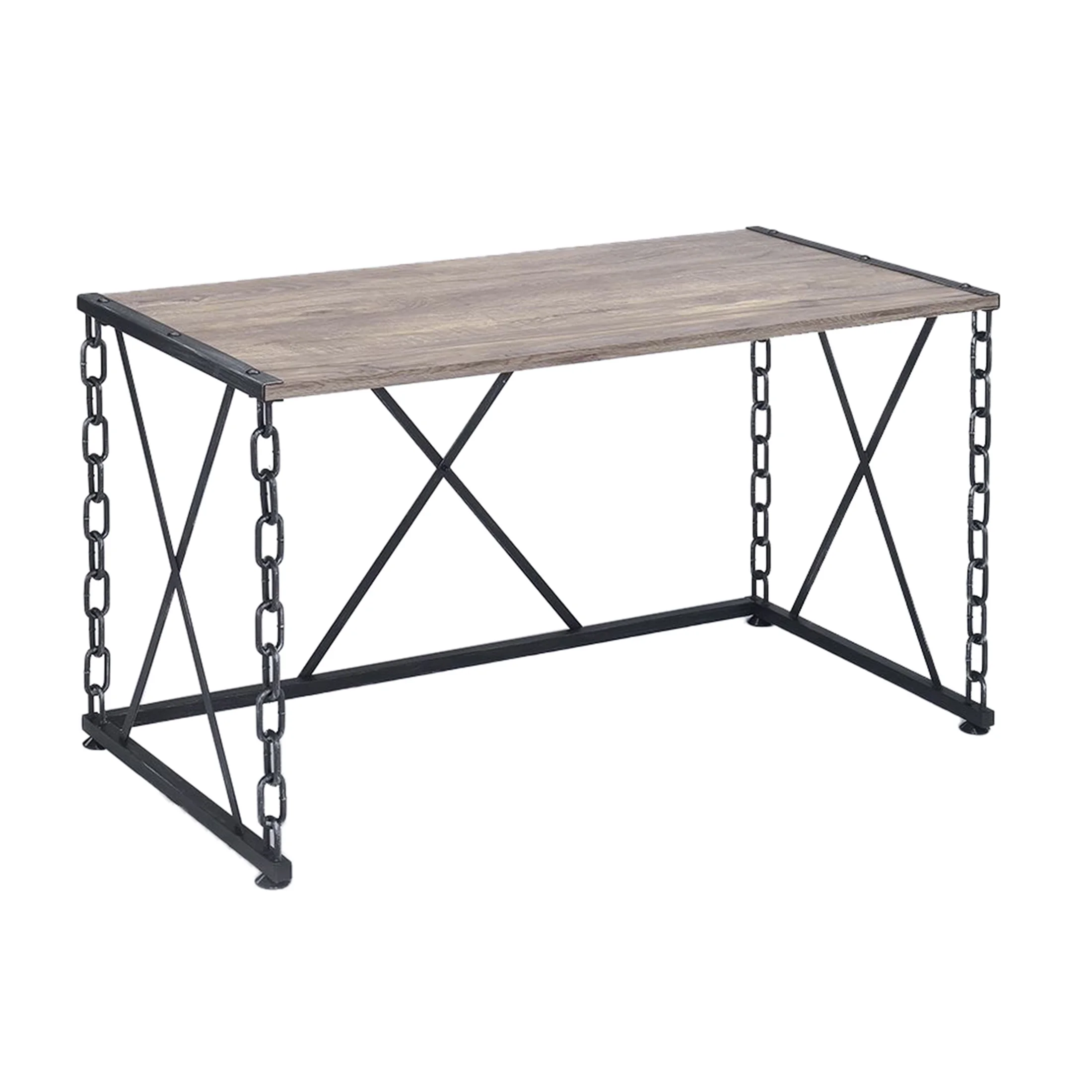 ACME Jodie Console Table in Rustic Oak & Black Finish
