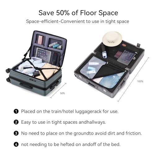 ROAMING Grace Expandable Carry On Luggage Airline Approved, 20 Inch Hardside Carry On Suitcase with Wheels, Travel Harshell Spinner Small Luggage with Tsa Lock, Jade cyan, 20-Inch Carry-On