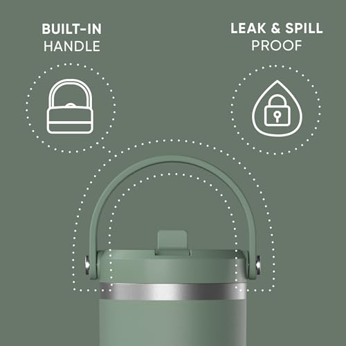 Hydrapeak Nomad 24 oz Tumbler with Handle and Straw Lid, Leakproof, Double Insulated, 24oz Cup Stainless Steel (Blush)