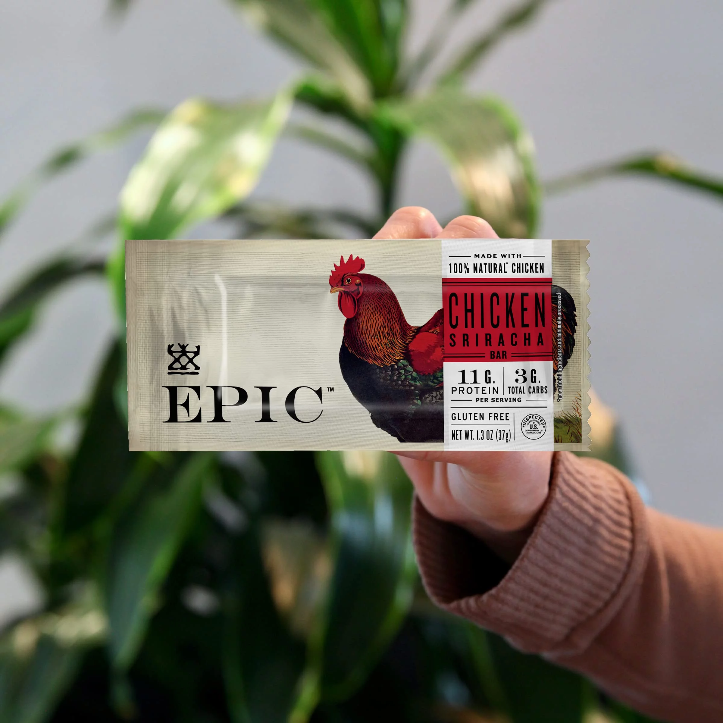 Epic Provisions Protein Bars, Chicken Sriracha, Keto And Paleo Friendly Snacks, 12 Ct