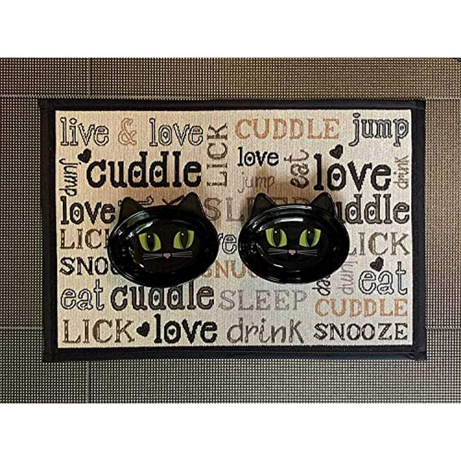 Petrageous Frisky Kitty Oval Saucer - Pet Supplies online store