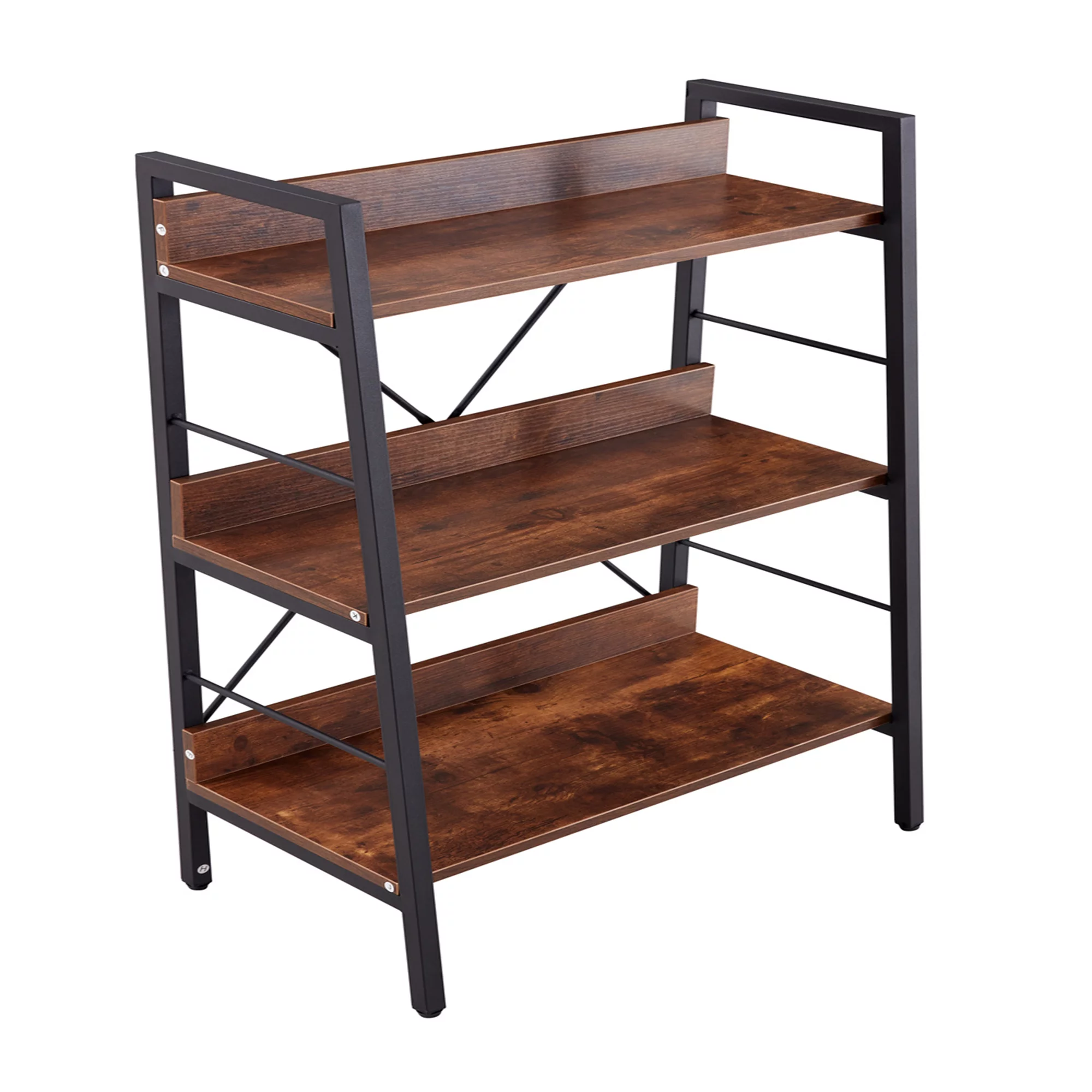 Bookshelf,3&4 Layer Freestanding Display Bookcase, Open Shelving Unit for Bathroom, Bedroom, Living Room, Kitchen, Brown