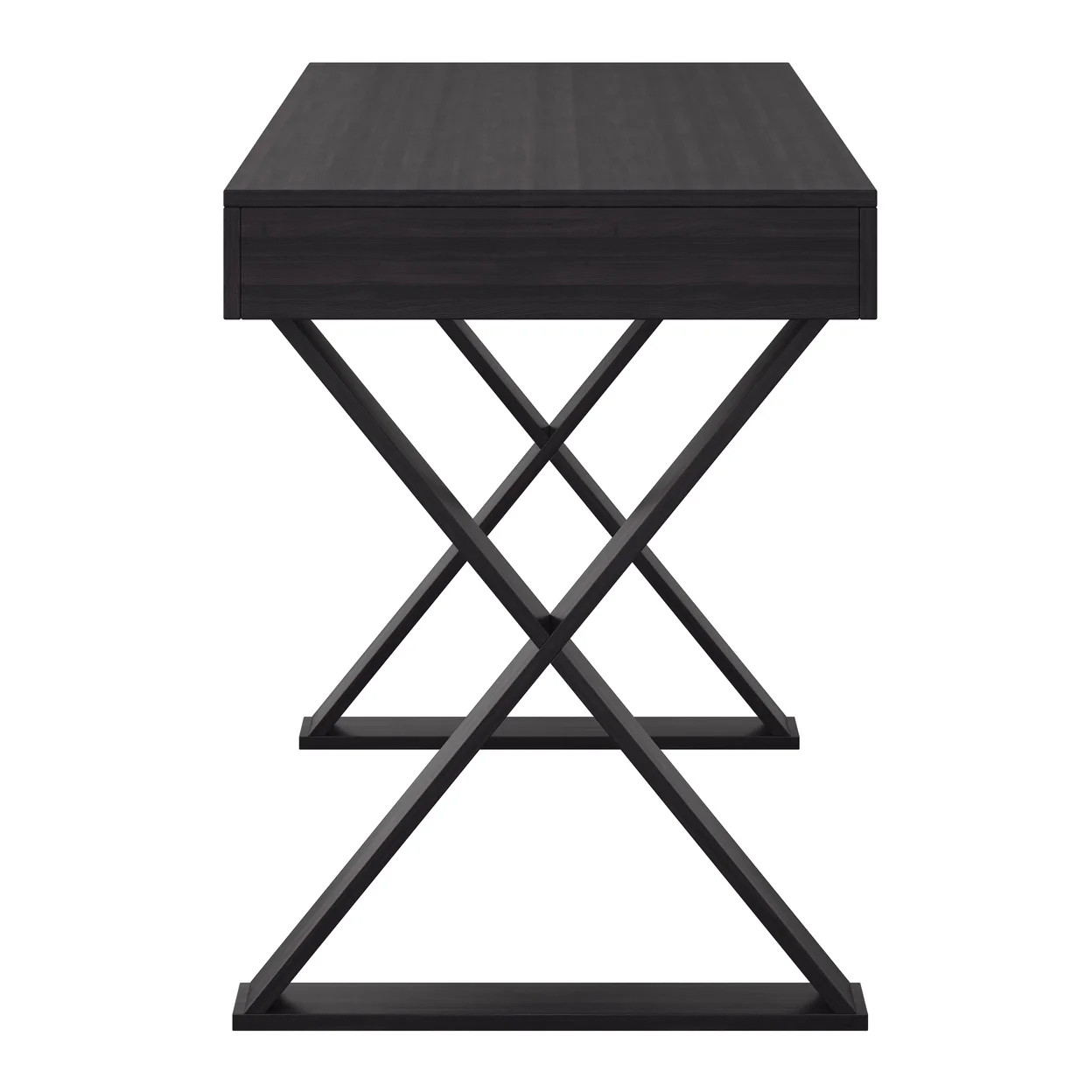 Walter Modern Dark Brown Engineered Wood Farmhouse X-Frame Desk