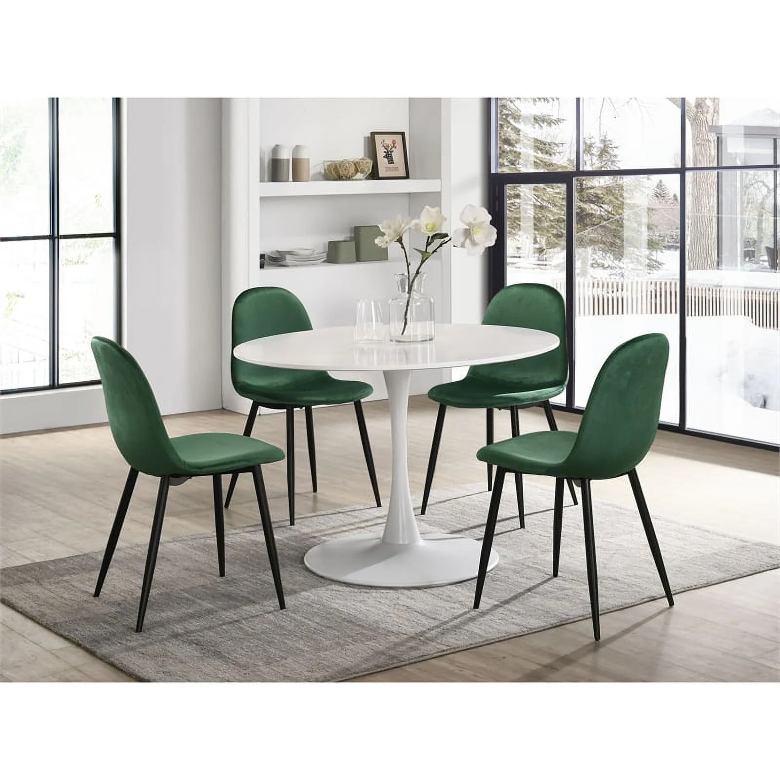 Picket House Furnishings Isla Velvet Side Chair in Emerald