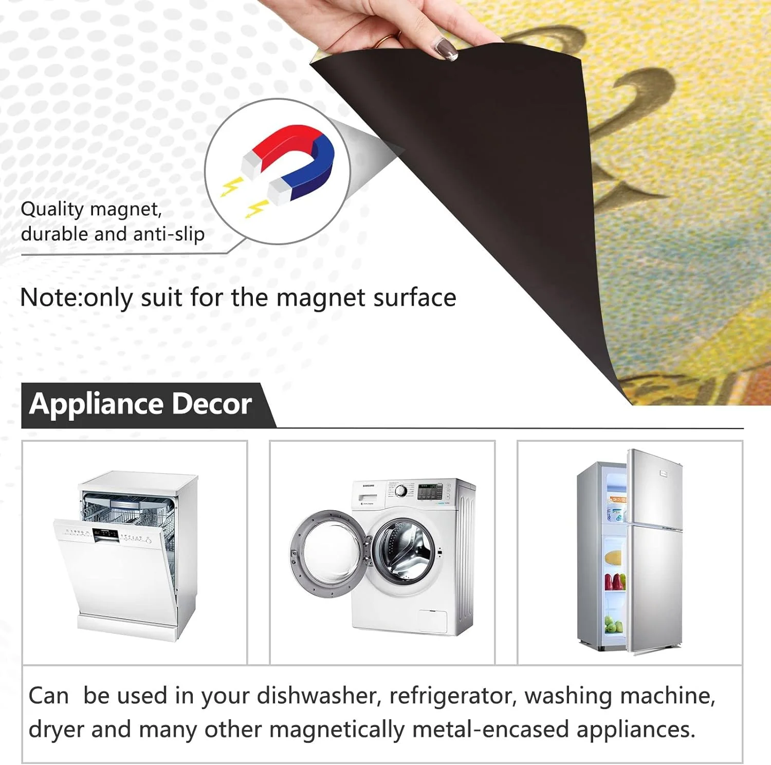 Hidove Santa Claus and Angel Dishwasher Magnet Cover,Reusable Fridge Panel Decal with Magnetic Stickers for Kitchen Appliance Home Decor,23 x 26 Inch