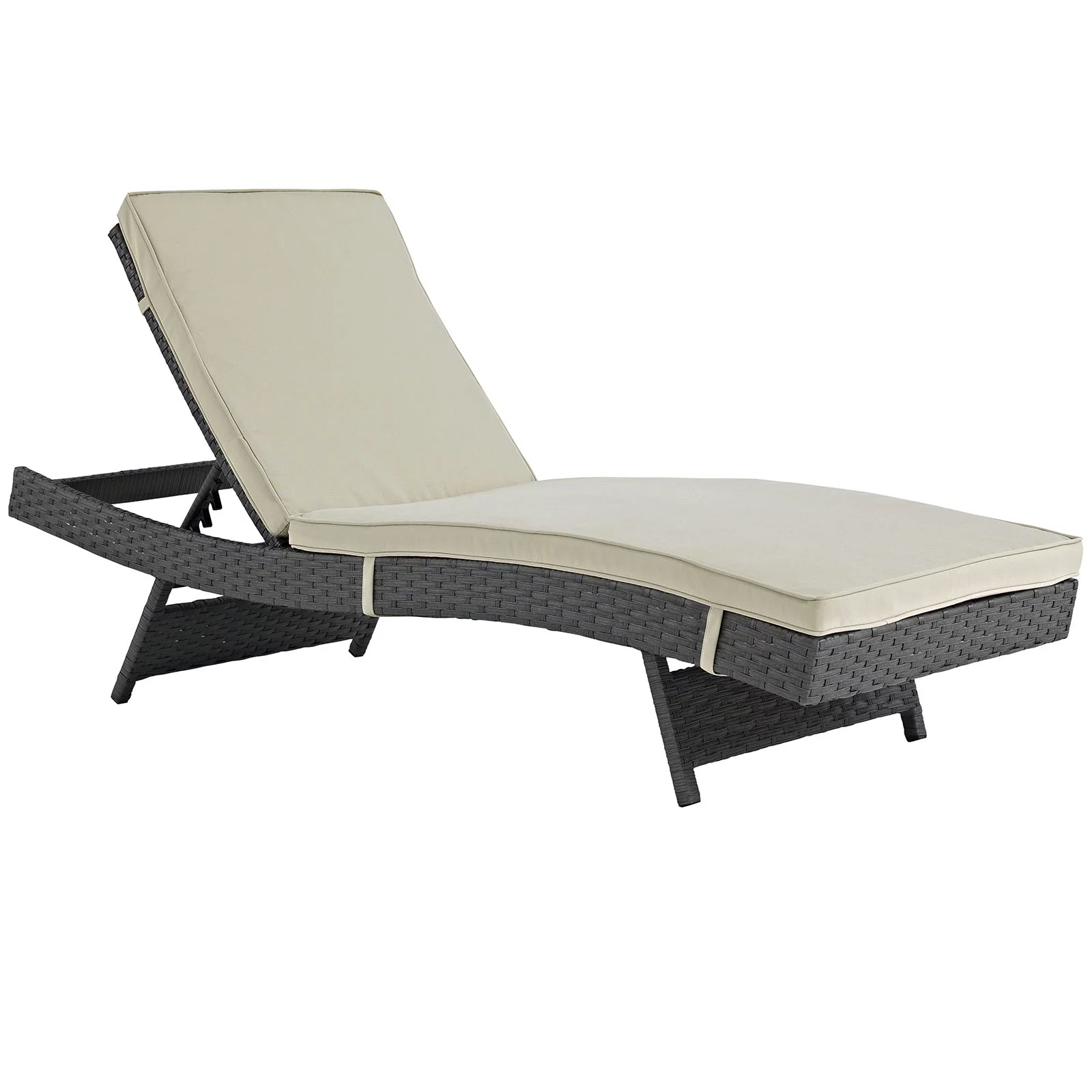 Modway Sojourn Outdoor Patio Sunbrella® Chaise in Antique Canvas Beige