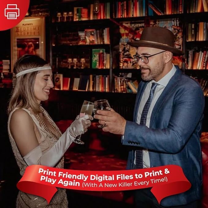 Roaring 20s Murder Mystery Game: Death by Bathtub Gin | Murder Mystery Games | Flexible 4-20+ Players | Physical Game Kit