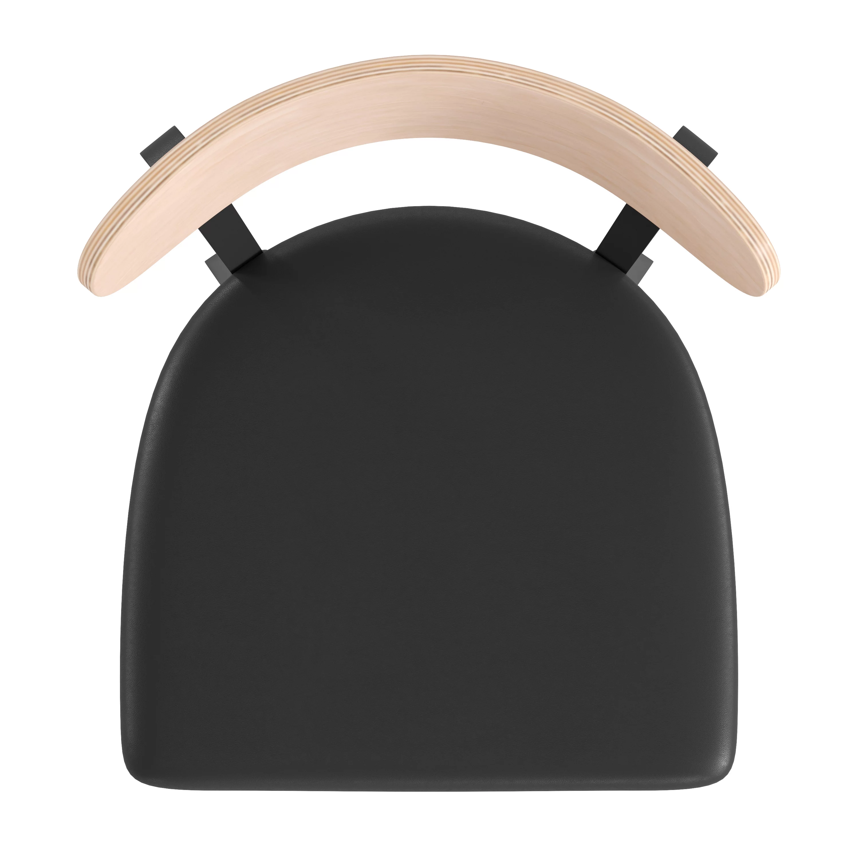 Flash Furniture Wright Metal/Wood Restaurant Chair, Natural Birch/Black