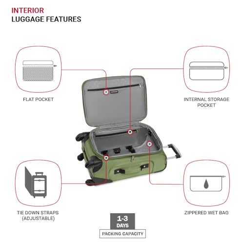 SwissGear Sion Softside Expandable Luggage, Black, Checked-Large 29-Inch