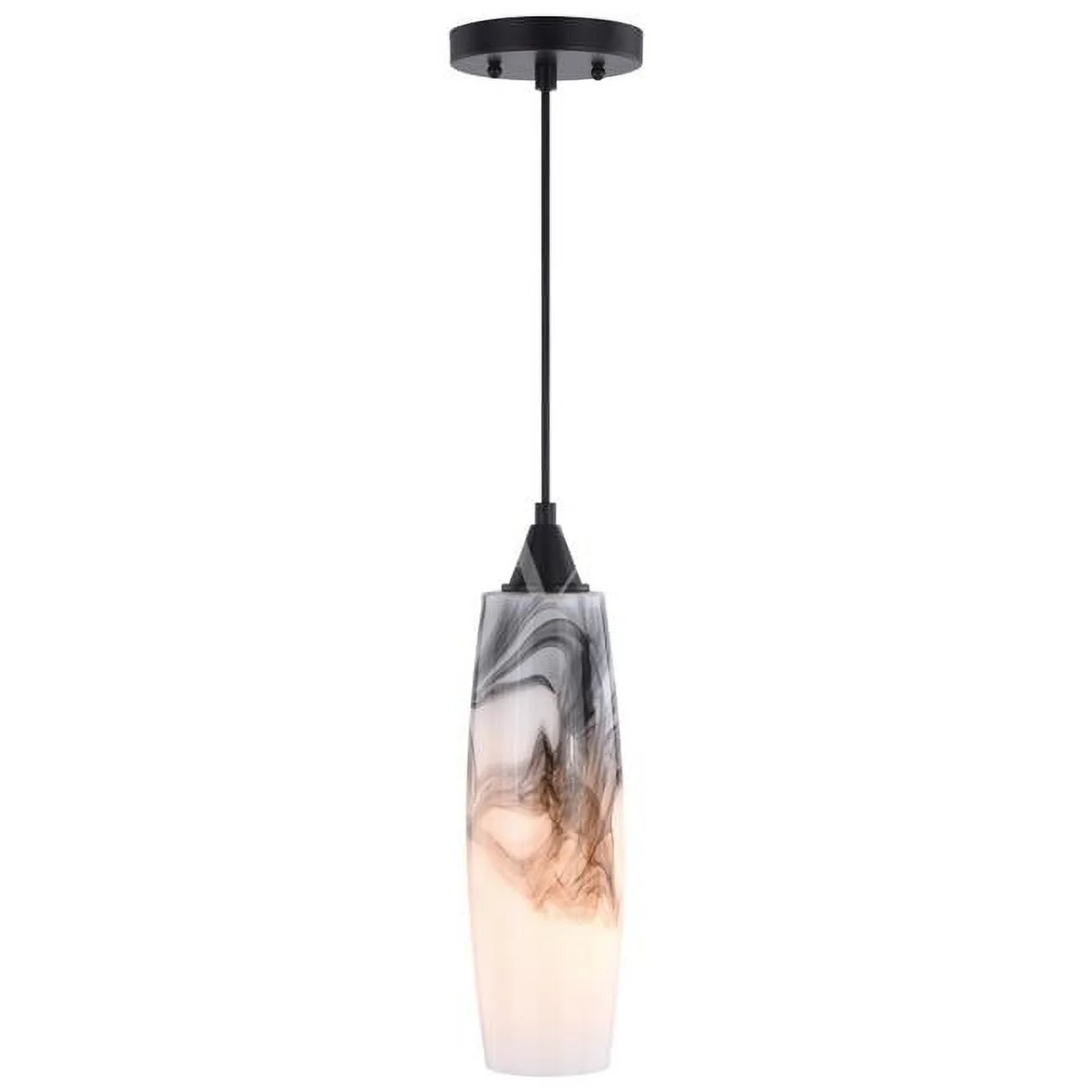 4.25 in. Milano Mini Pendant Ceiling Light with London Fog Glass, Oil Rubbed Bronze