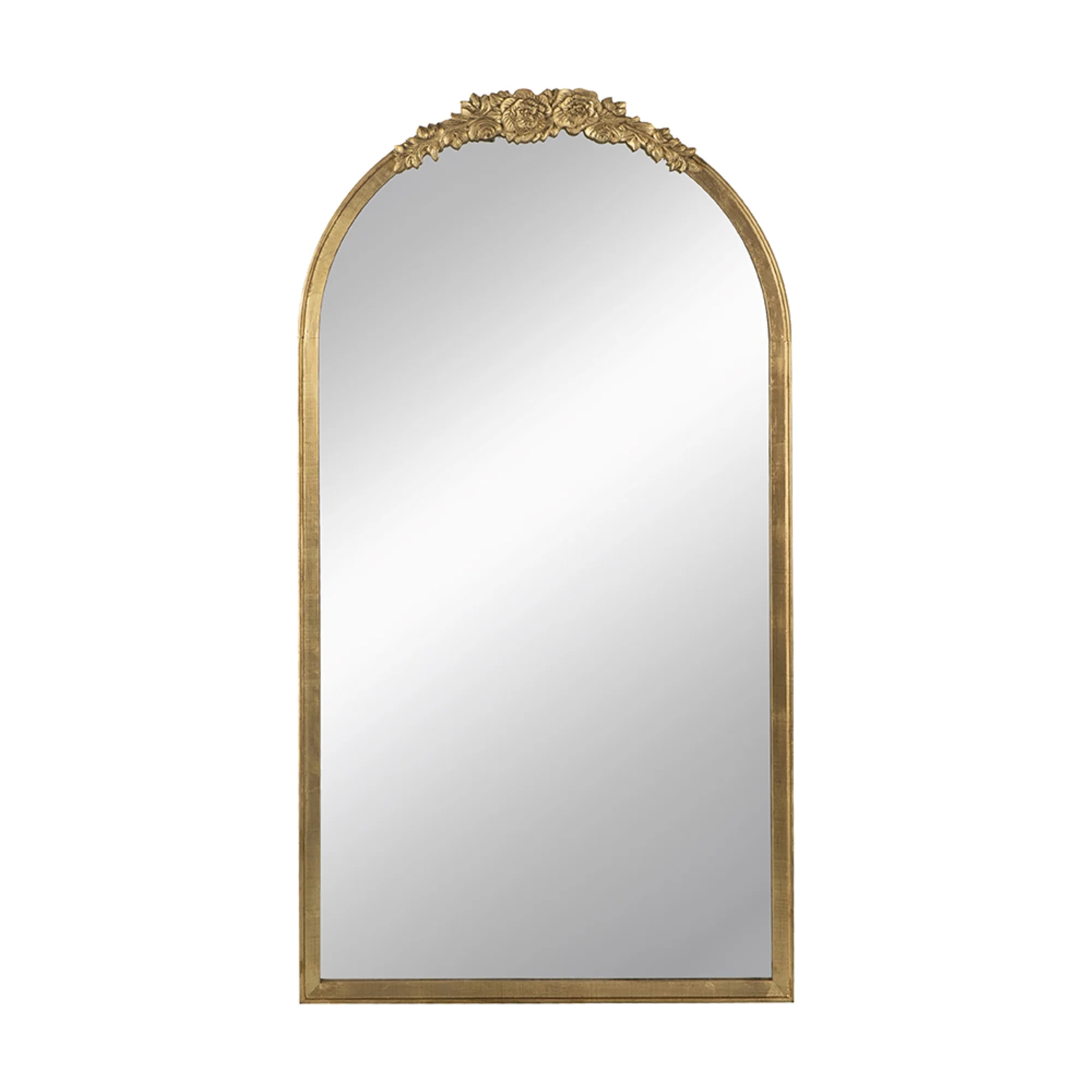 CC Home Furnishings Floral Crest Wooden Floor Mirror - 4.25