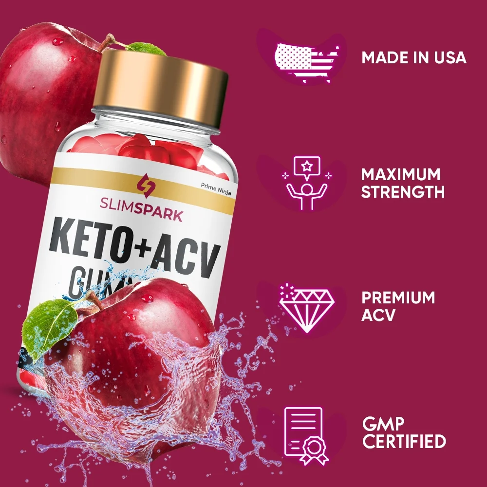 (1 Pack) SlimSpark Keto ACV Gummies, Maximum Strength, Apple Cider Vinegar, 1 Month Supply Dietary Supplement