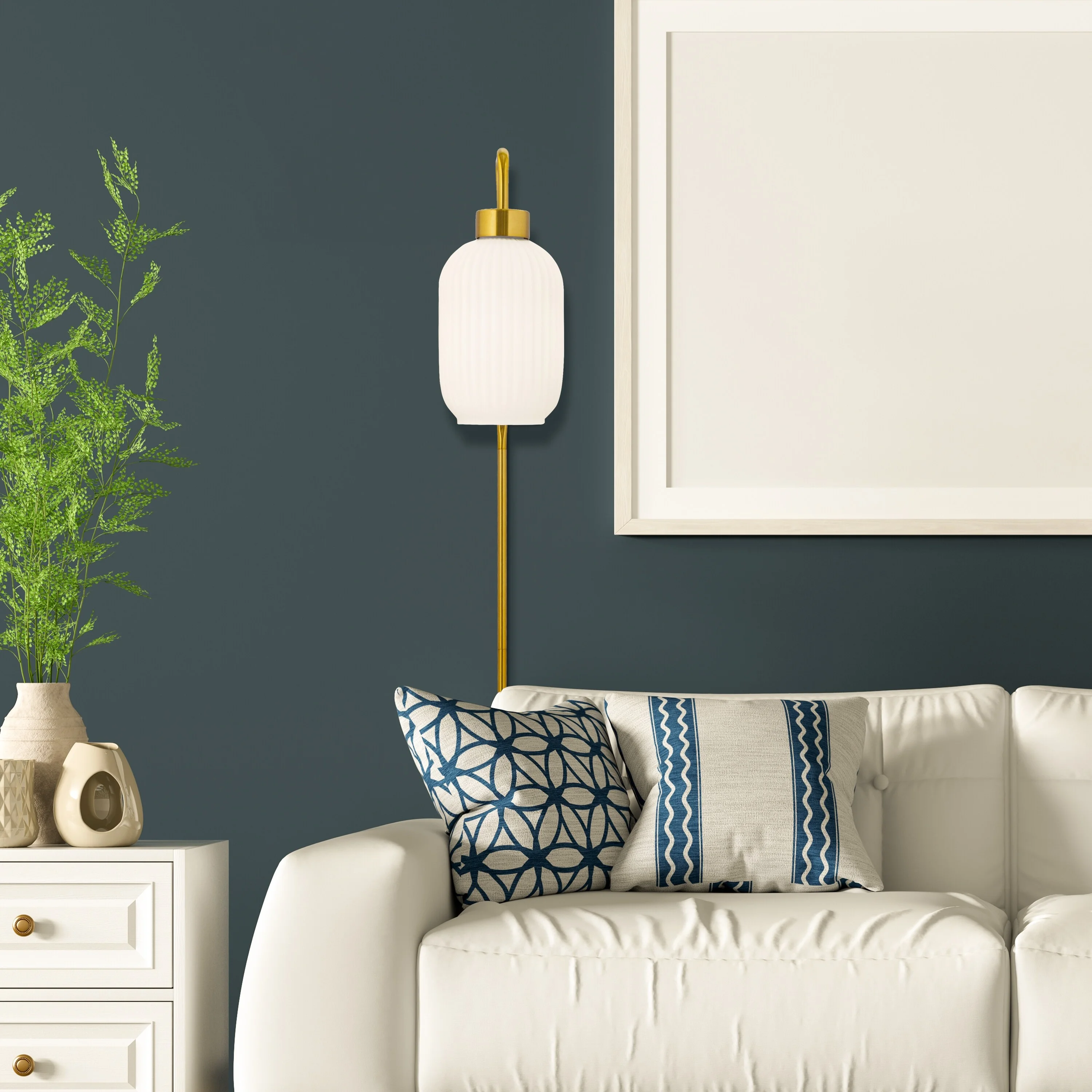 River of Goods Adrienne  White Glass and Metal Retro Wall Sconce - 5.375