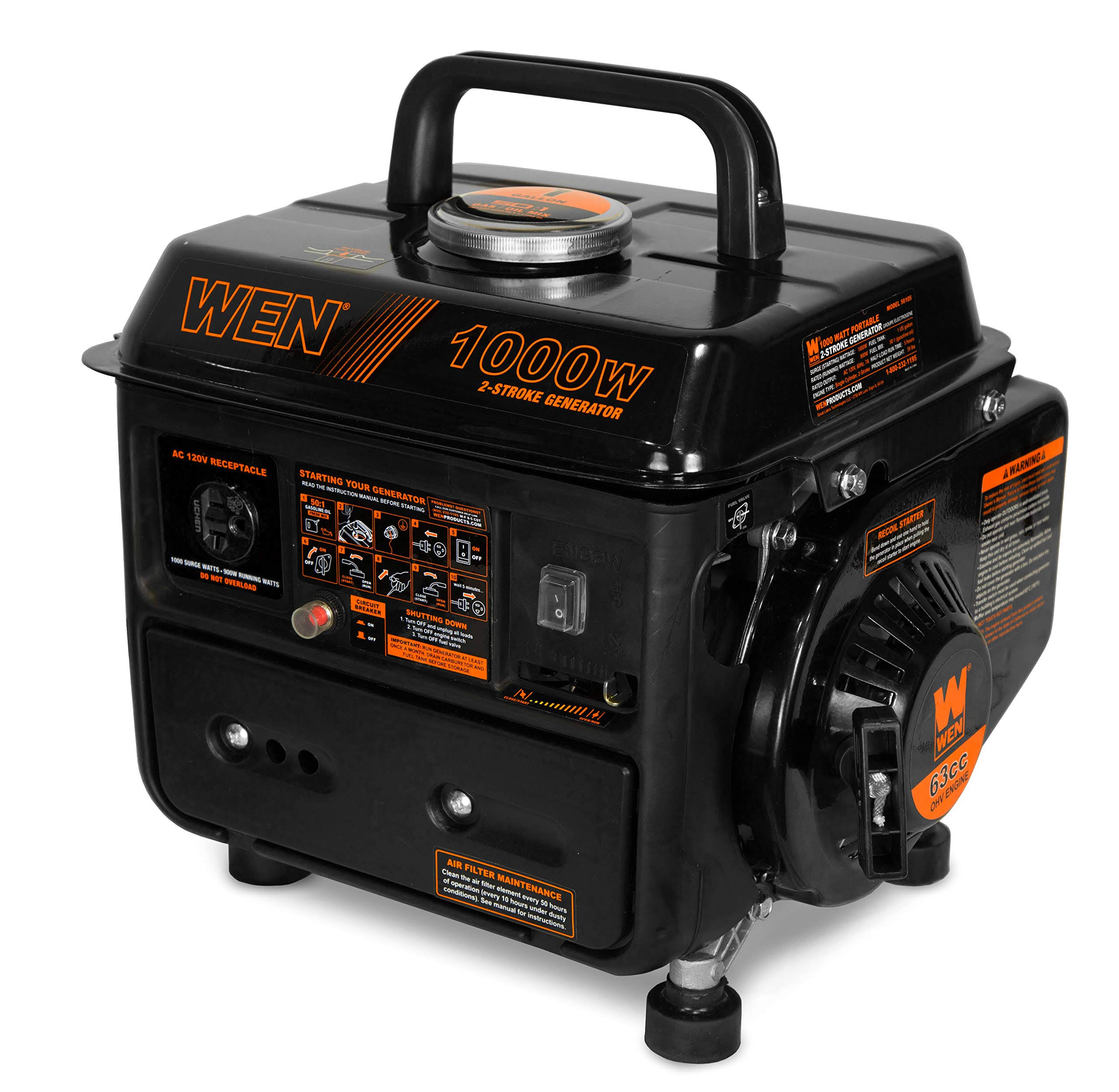 WEN 56105 1000-Watt Portable Generator, Carb Compliant