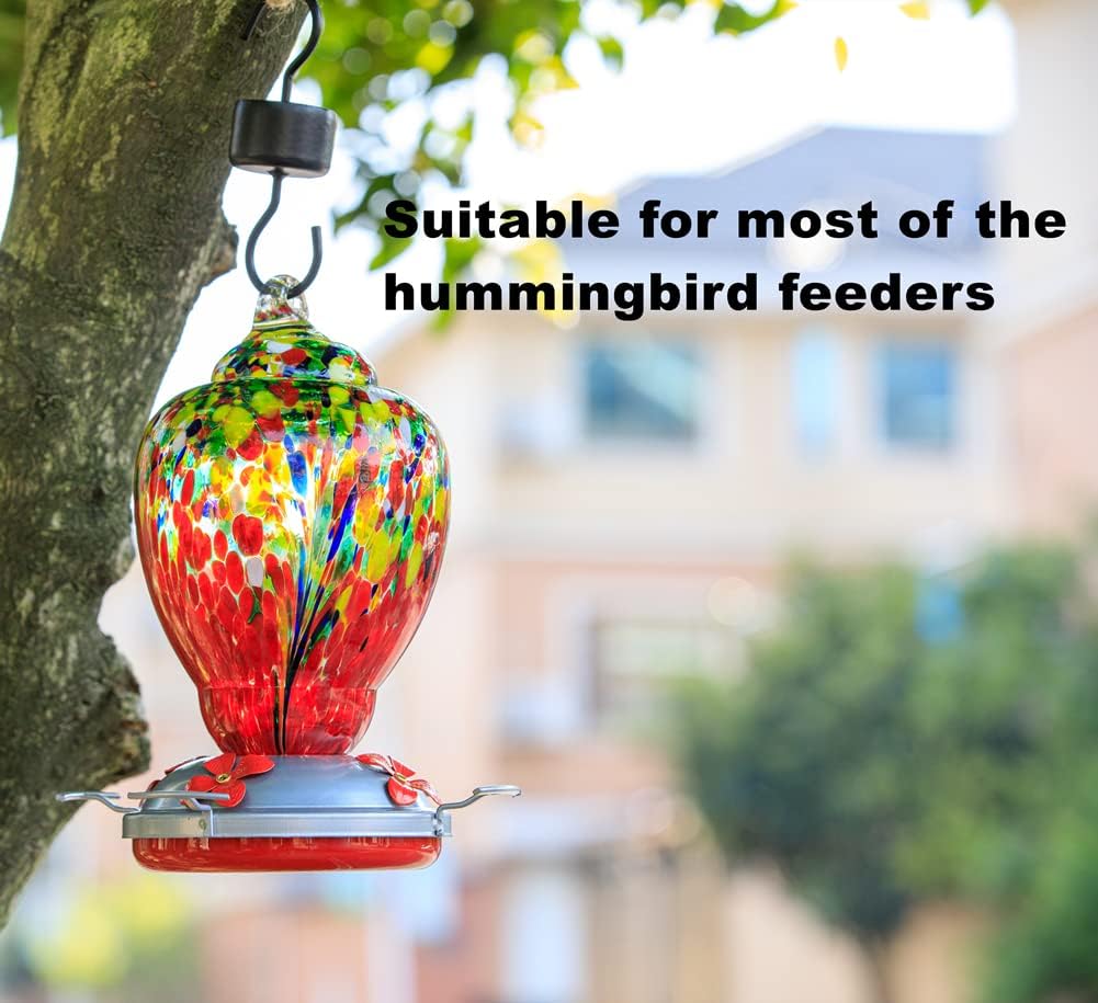 6 Pack Hummingbird Feeder Bottom Replacement Parts Base Set includes Feeder Base, 1 Pcs Replacement Seal Rings, 2 PCS Moat Hook and 2 Pcs Brushes