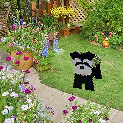 Dog Planter Pots, Pet Decoration Flower Pot Decorative Dog Planter Pot Exquisite Pet Decoration Pot Animal Succulent Planter for Indoor Outdoor,13.4 * 9.5in, Shih tzu White and Black