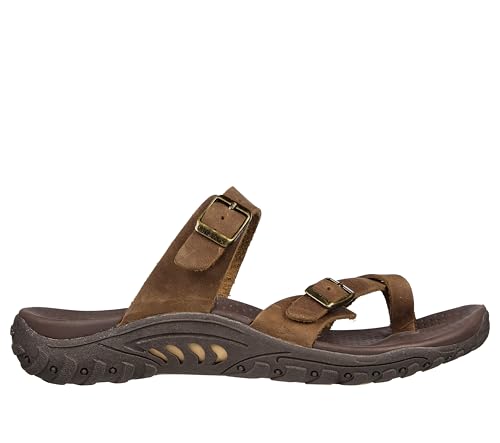 Skechers Women's Reggae-Carribean-Double Buckle Toe Thong Slide Sandal