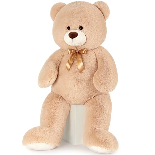 MorisMos Big Brown Bear Giant Teddy Bear 3 Feet, 3ft Big Teddy Bear for Baby Shower, Cute & Soft Plush Bear for Girls on Graduation, Birthday, Valentine's Day, Christmas - 36 Inches
