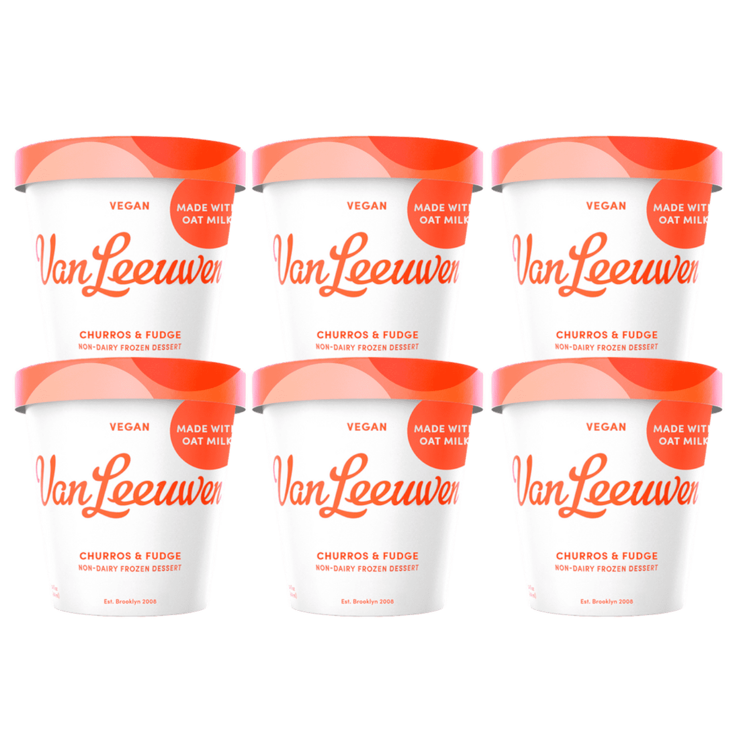 Van Leeuwen (6 Count) Oat Milk Churros & Fudge Ice Cream Pint