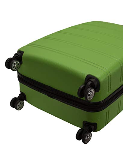 Rockland Melbourne Hardside Expandable Luggage with Spinner Wheels, 2TONEBLUE, 2 Piece (20/28)