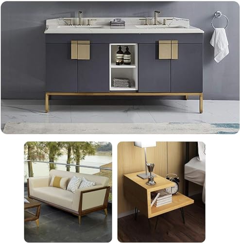 4 Piece Adjustable Furniture Feet, DIY Metal Cabinet Feet, Wardrobe Feet Bed Feet Sofa Feet Table Feet, Aluminium with Screws (Gold 30cm)(Gold,30cm)