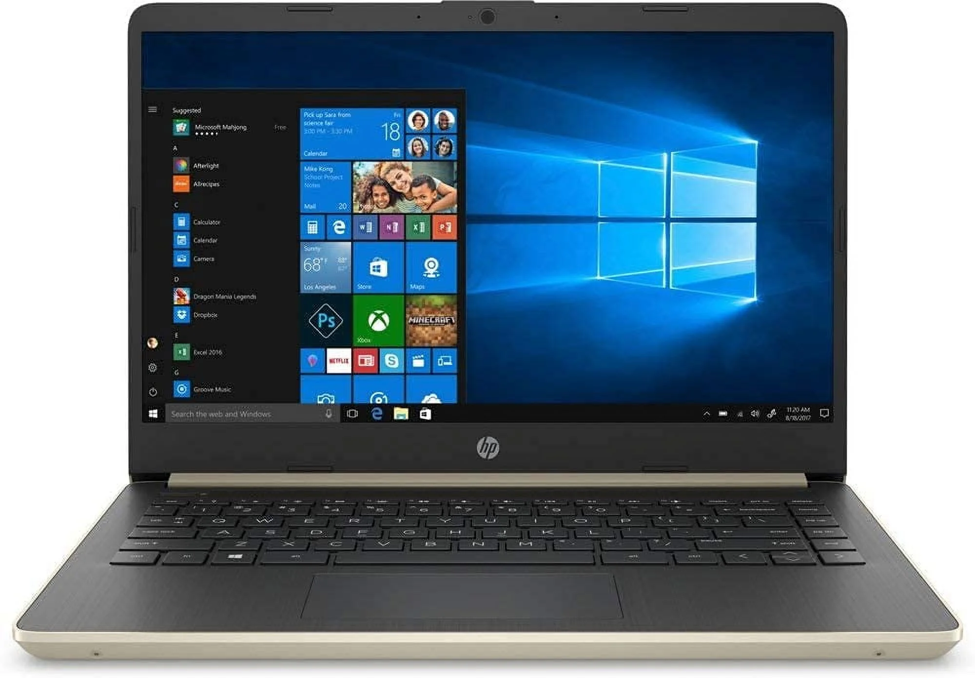 HP 2021 Newest 14'' HD Home and Business Laptop PC Intel 10th Gen i3-1005G1 Dual-Core Processor 16GB DDR4 RAM 256GB M.2 SSD Intel UHD Graphics Webcam HDMI Type-C Gold Windows 10 Pro w/Accessories