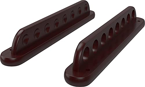 Viper 2-Piece Traditional Wall Mounted Solid Oak Billiard/Pool Cue Rack, Holds 8 Cues