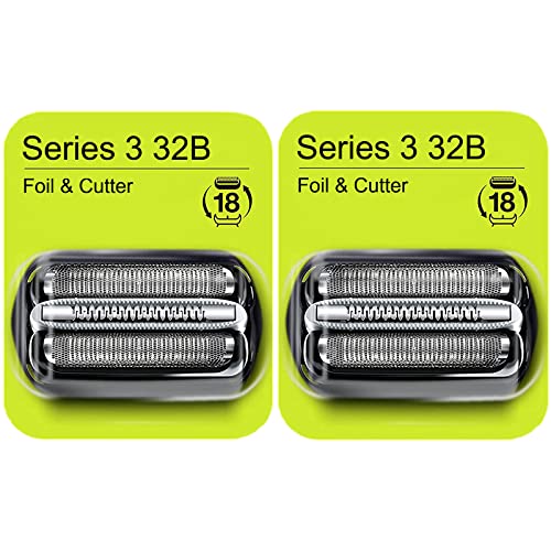 Series 3 32B Foil & Cutter Replacement Head for Braun Electric Shaver, Compatible with Models 3000s 3010s 3020s 3030s 3040s 3050cc 3070cc 3080s 3090cc 320 330 340 350cc Series 3 Foil Shaver (1 Count)