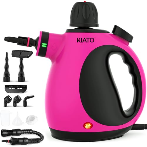 Kiato Handheld Steam Cleaner, 10 in 1 Hand Held Steamer for Cleaning, Portable Pressurized Steamer for Home Use, Bathroom, Mini Steam Cleaners for Upholstery Furniture Sofa Couch Floor Tile Grout