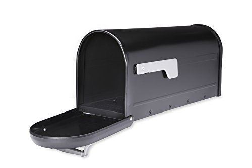 Architectural Mailboxes Landover Aluminum Mailbox Post, Black and Architectural Mailboxes Chadwick Galvanized Steel Post-Mount Mailbox, 8950B-10, Black