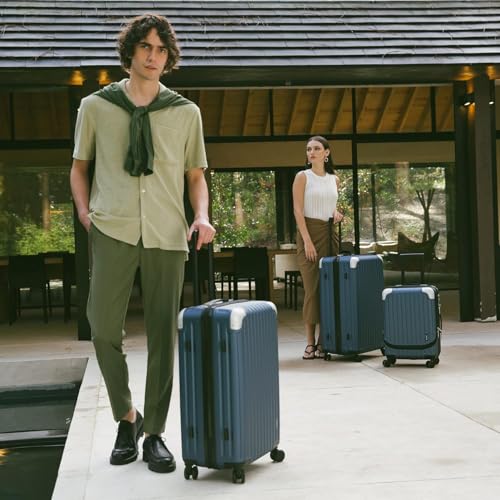 LEVEL8 Grace Carry on Luggage Airline Approved, 20 Inch Expandable Hardside Suitcases with wheels, Abs+Pc Harshell Spinner Luggages with Tsa Lock, Red