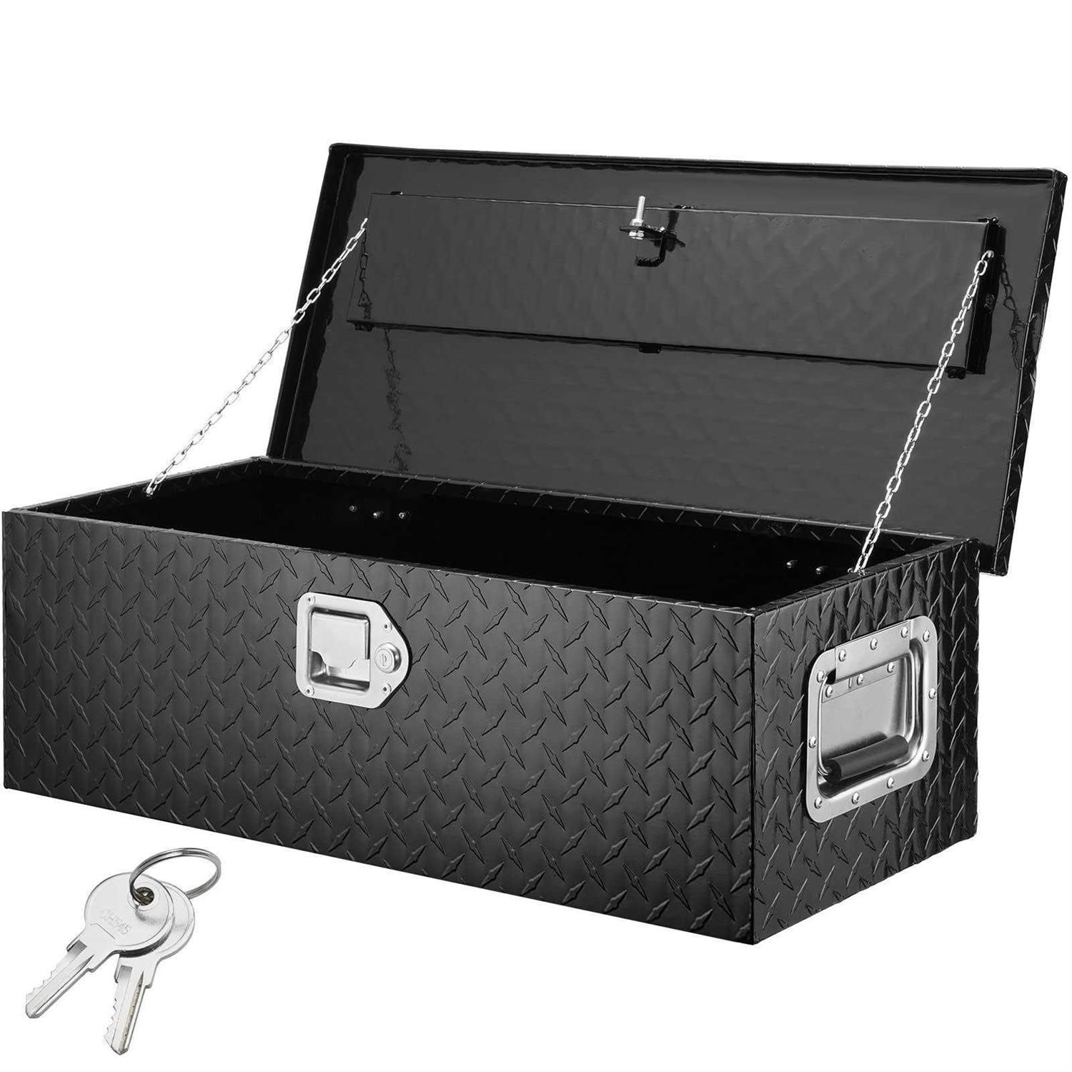 VEVOR Heavy Duty Aluminum Truck Bed Tool Box, Diamond Plate Tool Box with Side Handle and Lock Keys	VEVOR Heavy Duty Aluminum Truck Bed Tool Box, Diamond Plate Tool Box with Side Handle and Lock Keys