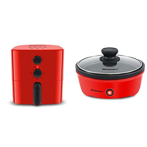 Elite Gourmet Personal Electric Hot Air Fryer (EAF-3218R) and Electric Skillet (EGL-6101)