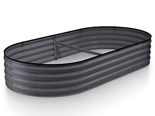 Galvanized Raised Garden Beds Outdoor// 6×3×1ft Planter Raised Beds for Gardening, Vegetables, Flowers//Large Metal Garden Box (Gray)// Patent Pending Tool-Free Assembly